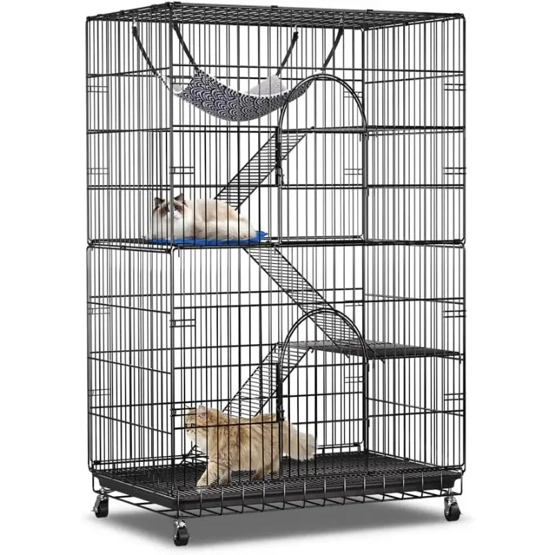 Closure 4 Tier Cat Cage Playpen Kennel for Pets