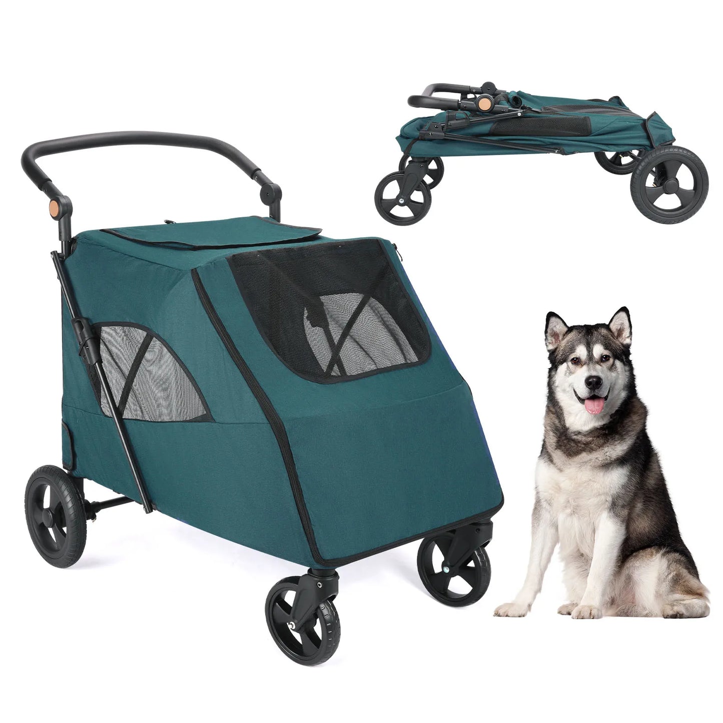 Wedyvko Pet Stroller Four Wheel Travel Jogger For Dogs Cats Outdoor
