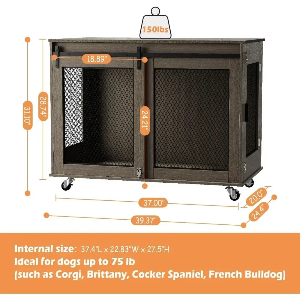 High-Concerned Dog Crate Furniture Heavy Duty Wooden Kennel