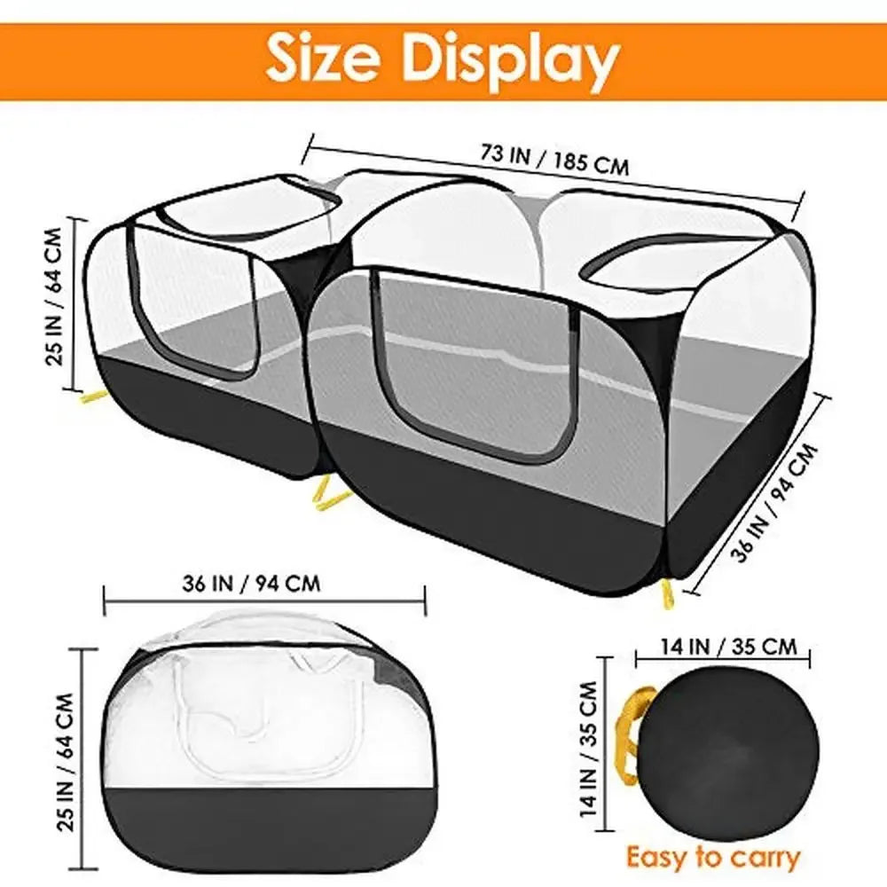XMSJ Portable Pet Playpen for Small Animals with Detachable Bottom