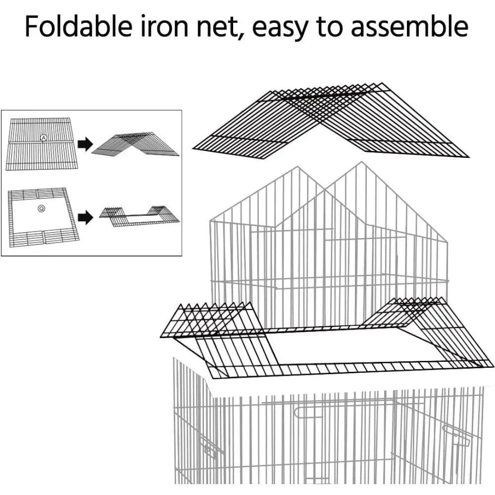 High-Concerned Rolling Parrot Cage With Detachable Stand For Cockatiels