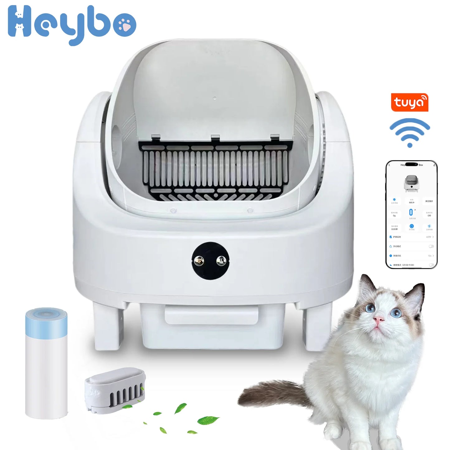 Heybo Auto Cat Litter Box Self Cleaning With App Control