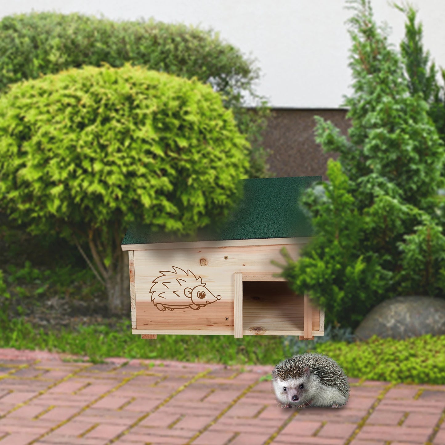 Guangdong Wooden Hedgehog House Predator Proof Shelter With Roof