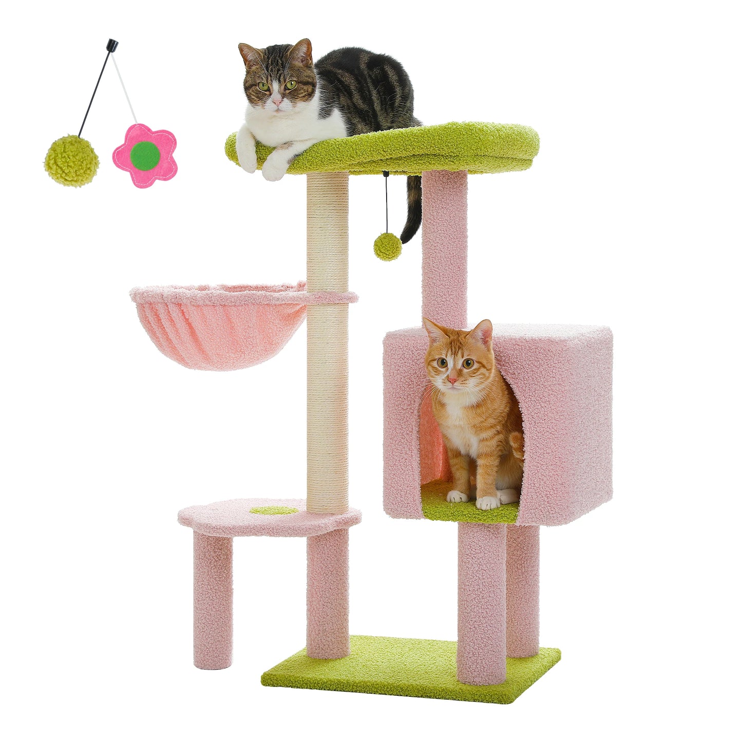 PEQULTICN 90cm Cat Tree With Scratching Post And Spacious Top Bed