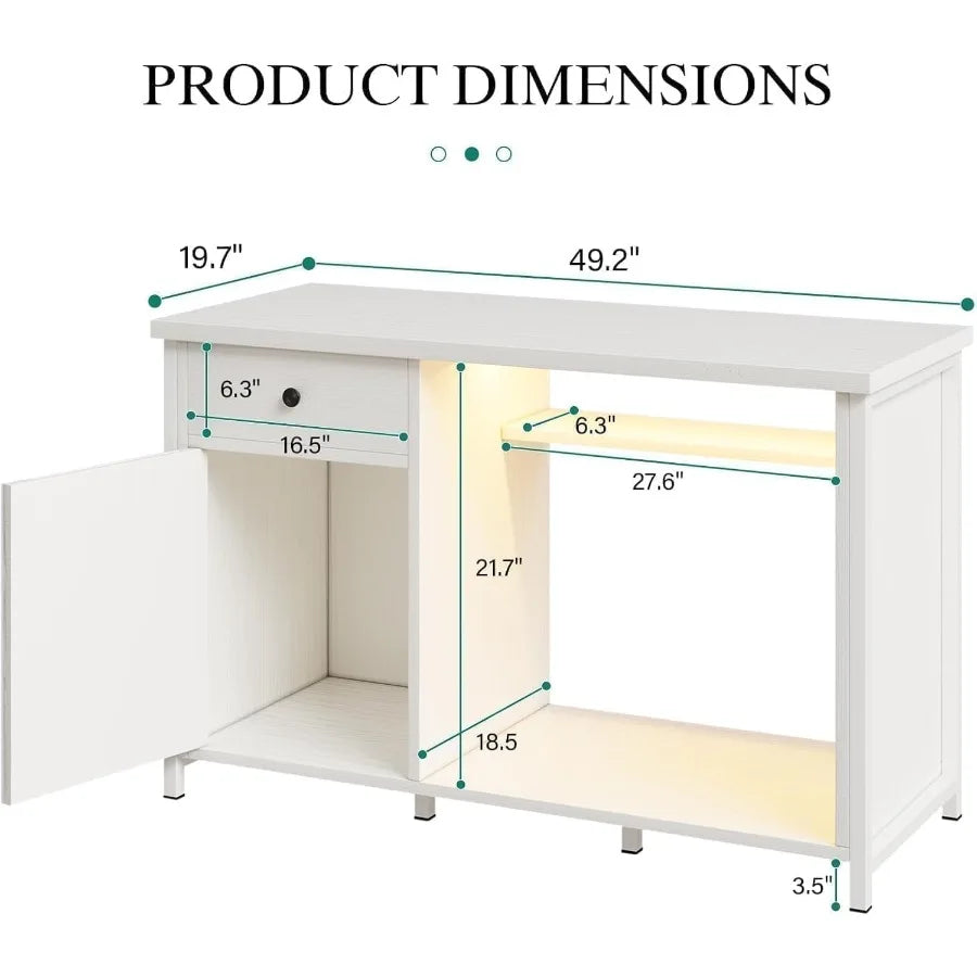 Fish Tank Stand With LED Light And USB Charging Ports
