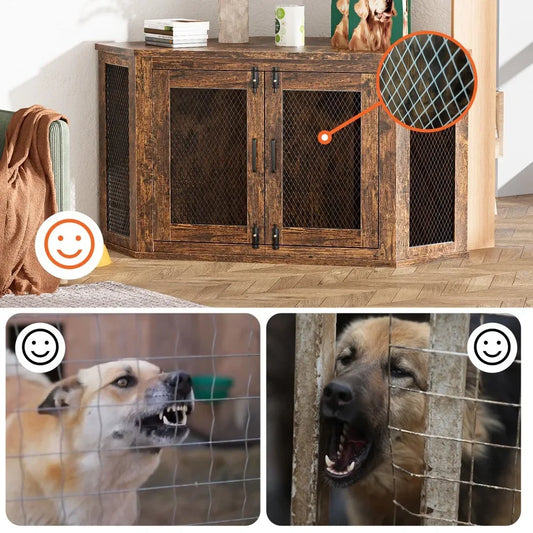 Hign-concerned Wooden Dog House Kennel With Metal Mesh Door