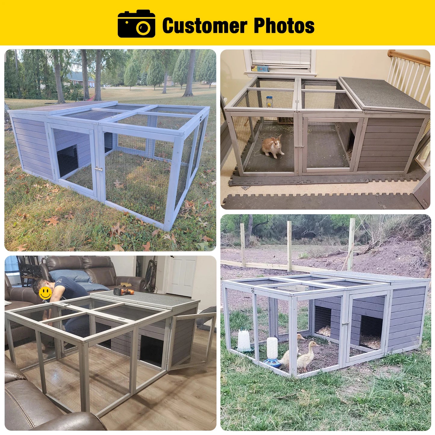 ZoropugFarm Waterproof Outdoor Rabbit Hutch With Runs