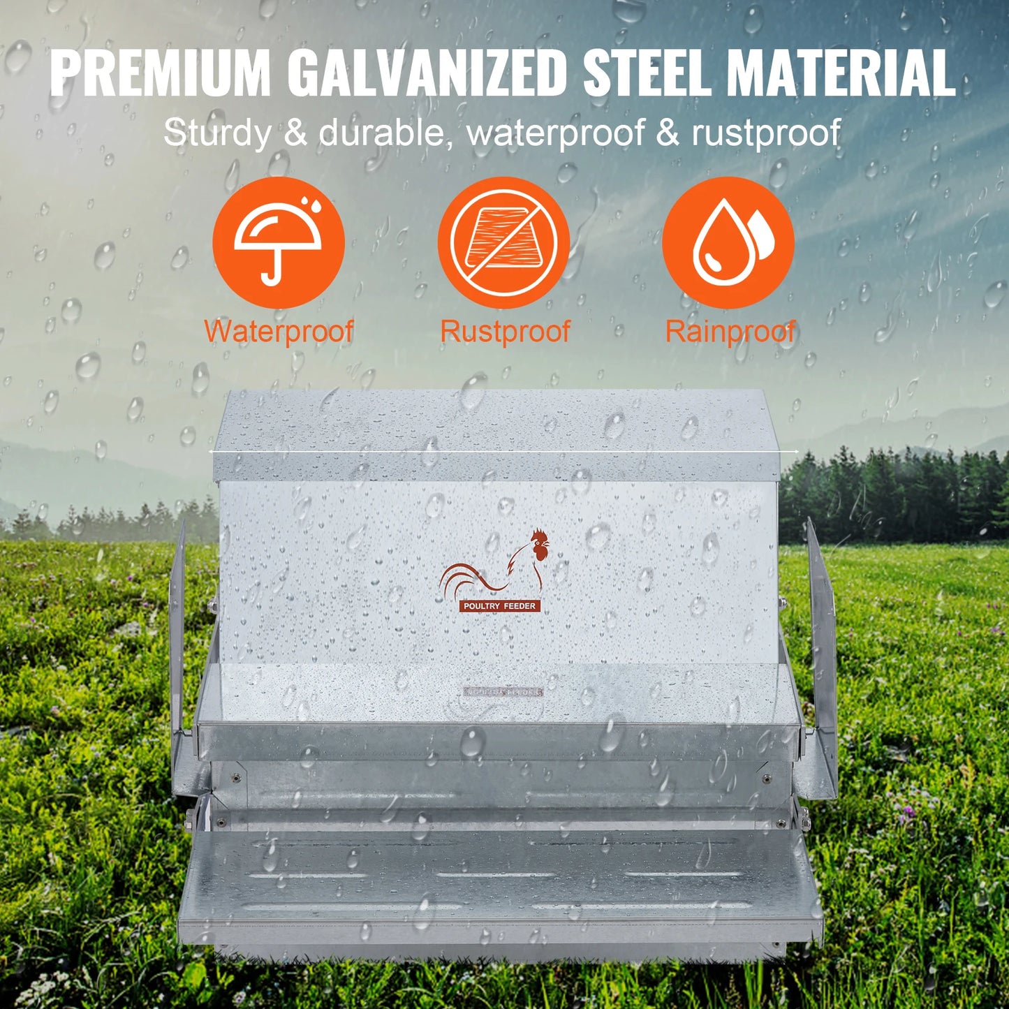 SucceBuy Automatic Chicken Feeder 25 Lbs Capacity For 10 Chickens