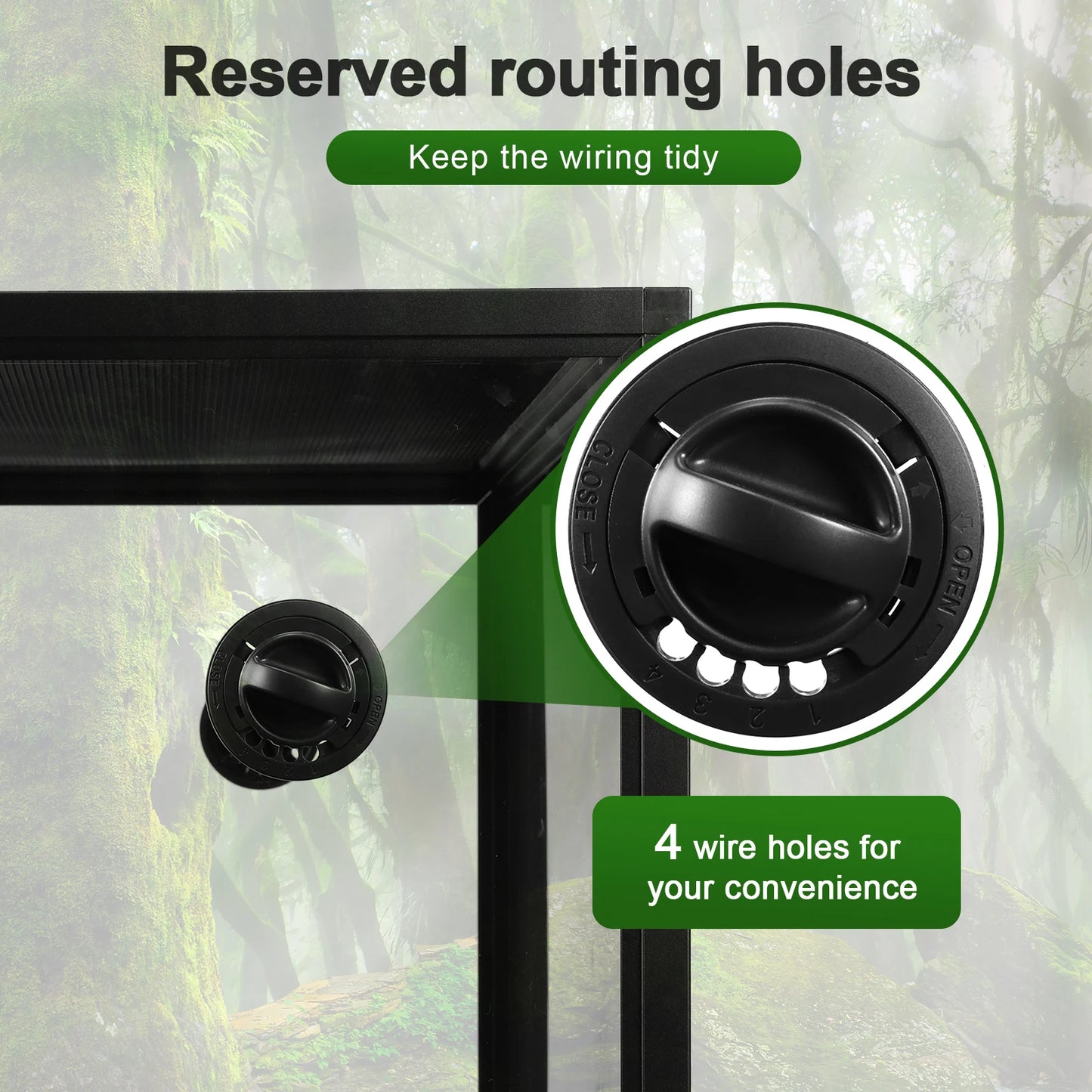 Shunmaii Reptile Terrarium with Sliding Door and Mesh Top