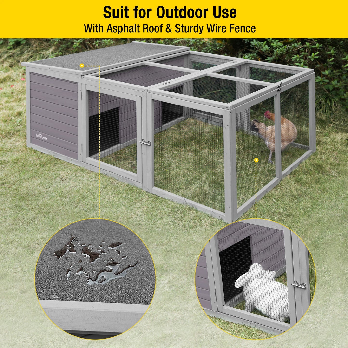 ZoropugFarm Waterproof Outdoor Rabbit Hutch With Runs
