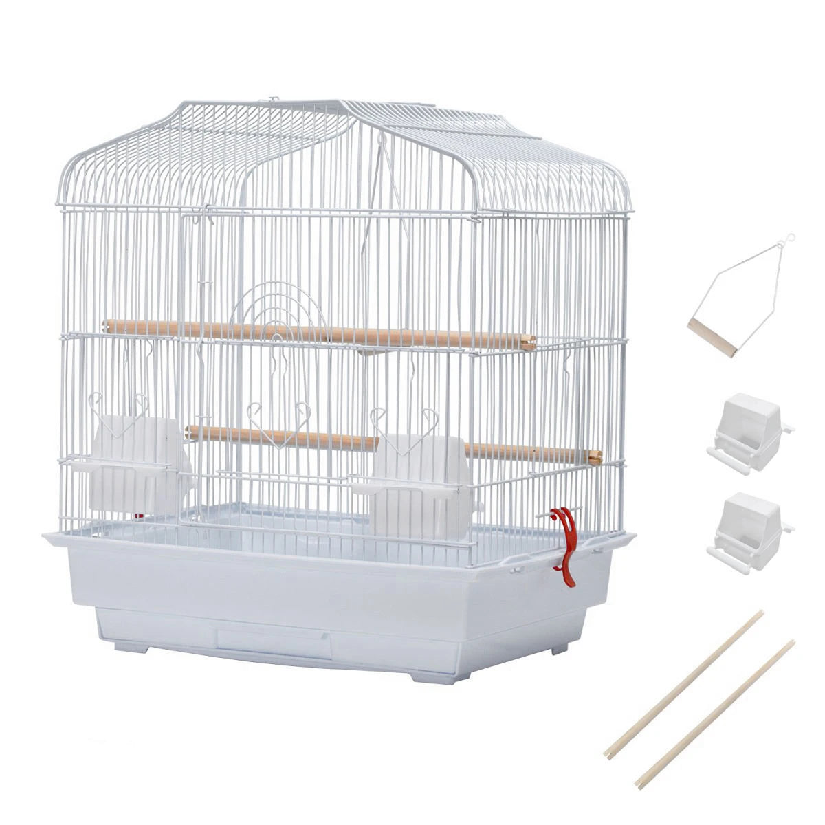Travel Bird Cage Bird Travel Carrier Cage With Handle Standing Pole Food Container Swing For Cockatiels Small Parrots Canaries