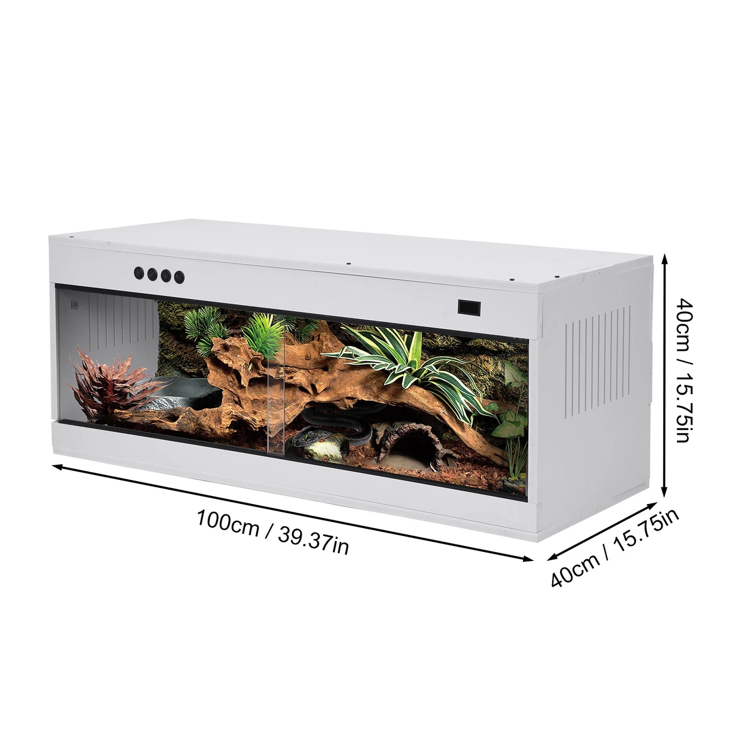 Reptile Enclosure Reptile Cage Lizard Terrarium Tempered Glass Reptile Habitat, Breeding Box, Amphibians Enclosure for All Types