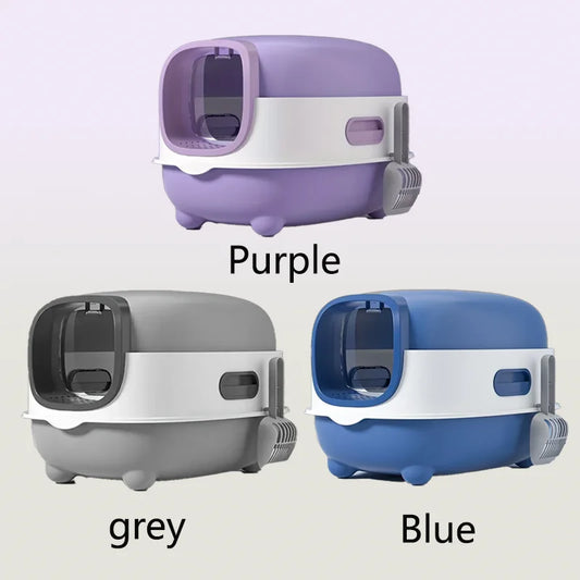 Hign-concerned Enclosed Cat Litter Box With Corridor Entry