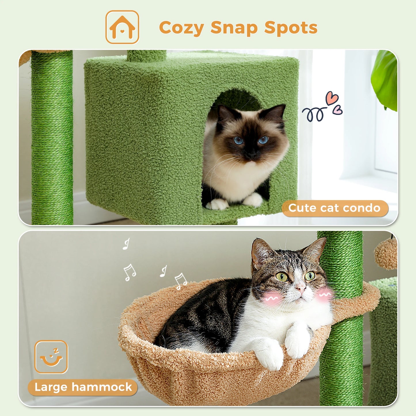 PEQULTICN 90cm Cat Tree With Scratching Post And Spacious Top Bed