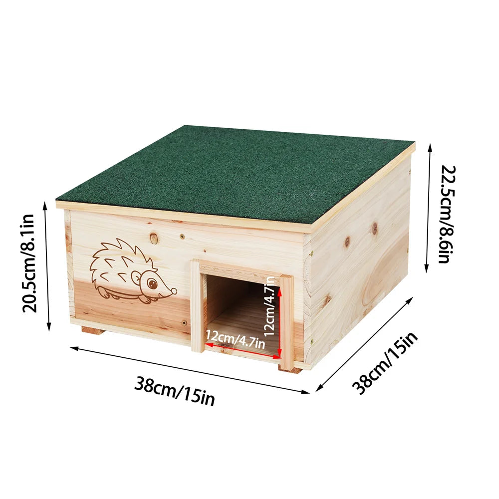 Guangdong Wooden Hedgehog House Predator Proof Shelter With Roof