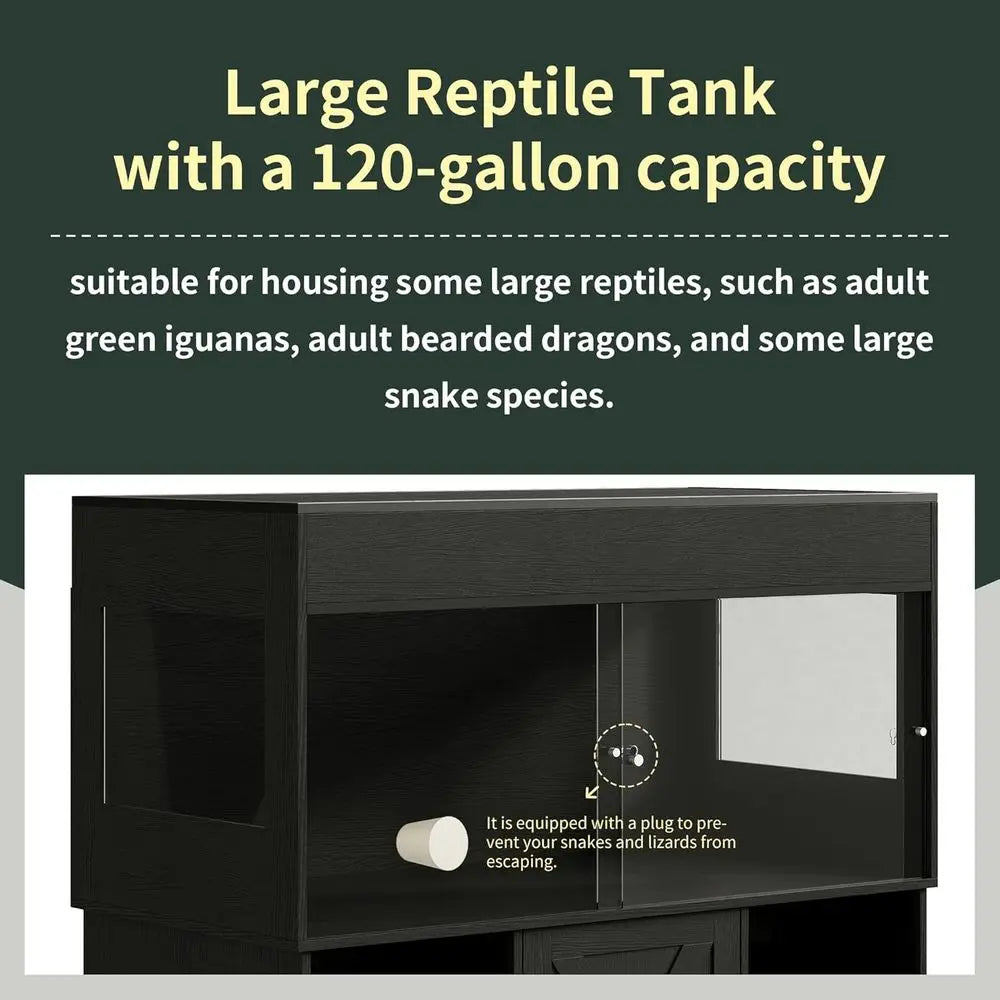 Reptile Tank With Stand Terrarium For Bearded Dragons Snakes Lizards