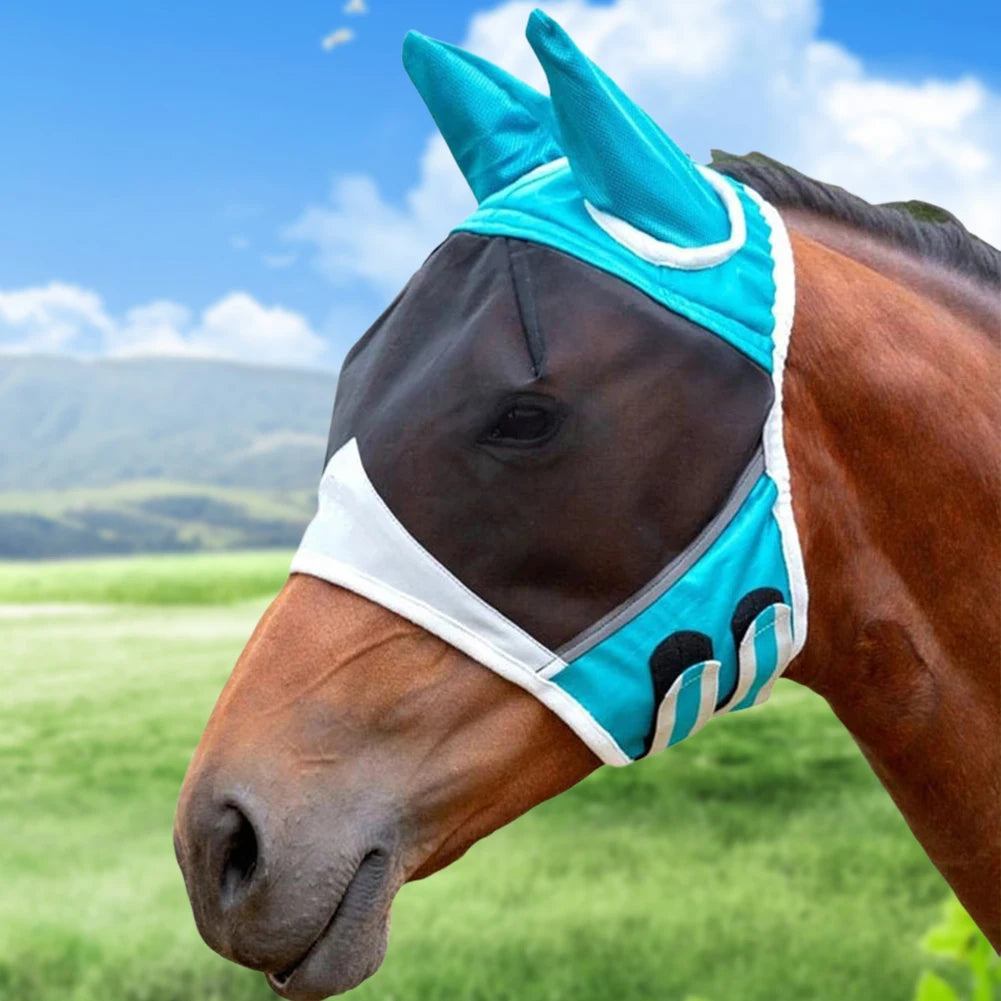 Shunmaii Breathable Horse Eye Shield Mesh Fly Mask for Horses