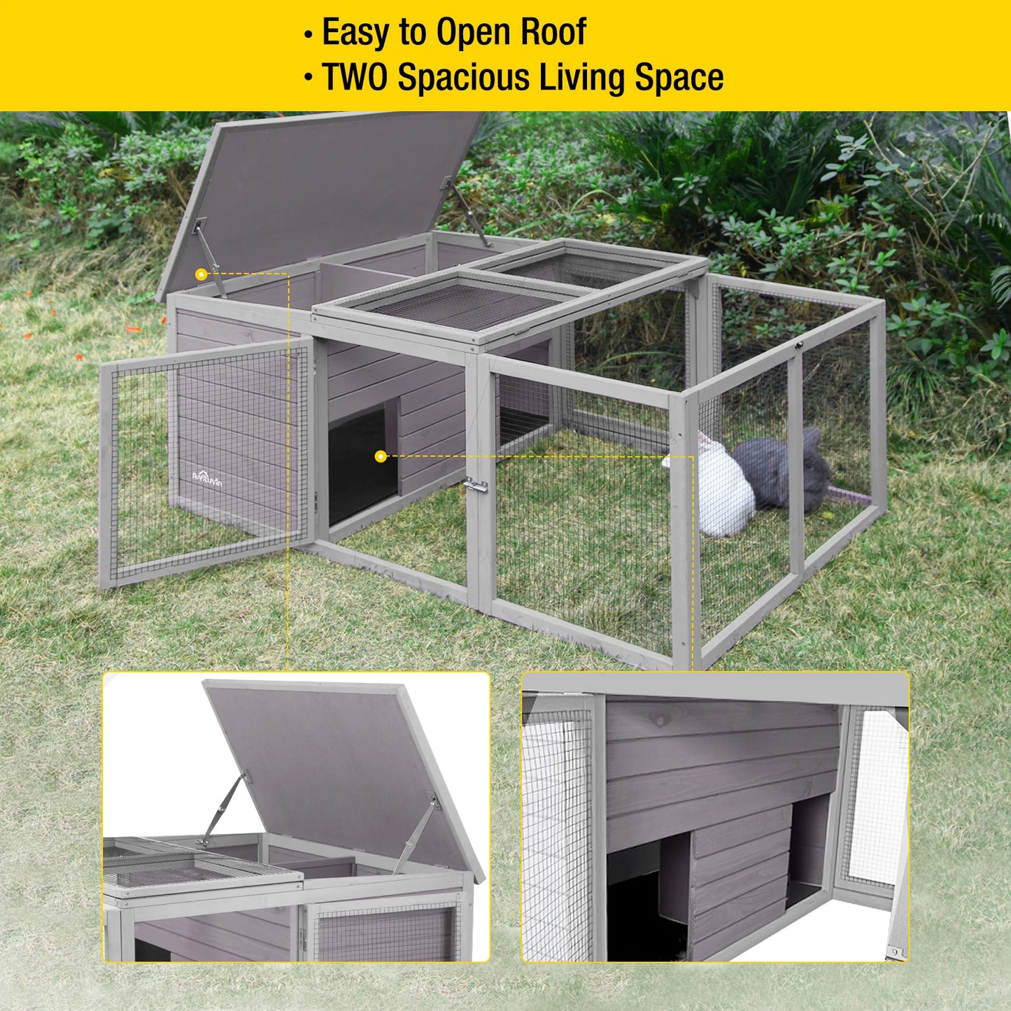 ZoropugFarm Waterproof Outdoor Rabbit Hutch With Runs
