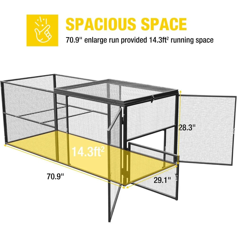 Chicken Coop Run Extension With Perches And Detachable Door