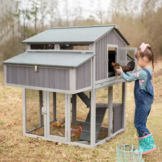 Farm Animals Foldable Chicken Coop With Nesting Box And Run