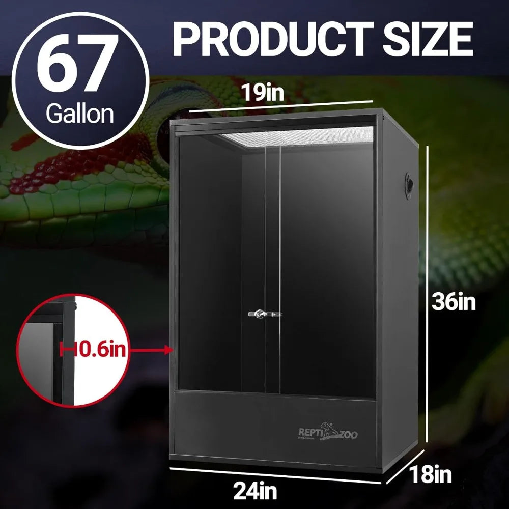 Tall PVC Reptile Tank Terrarium For Gecko Chameleon Frog