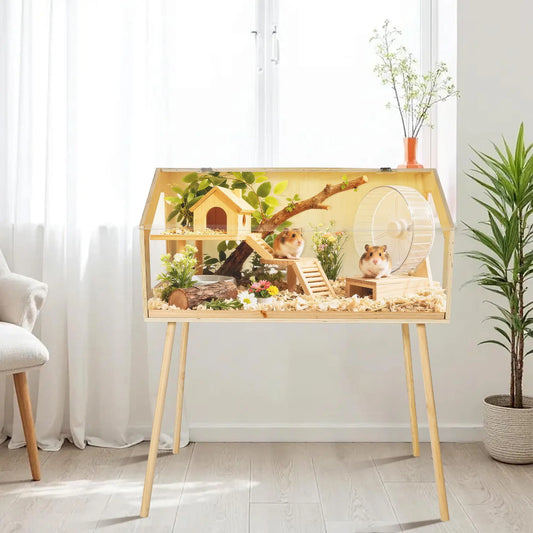 HiMISSCN Hamster Cage With Legs Large Habitats Chew Proof