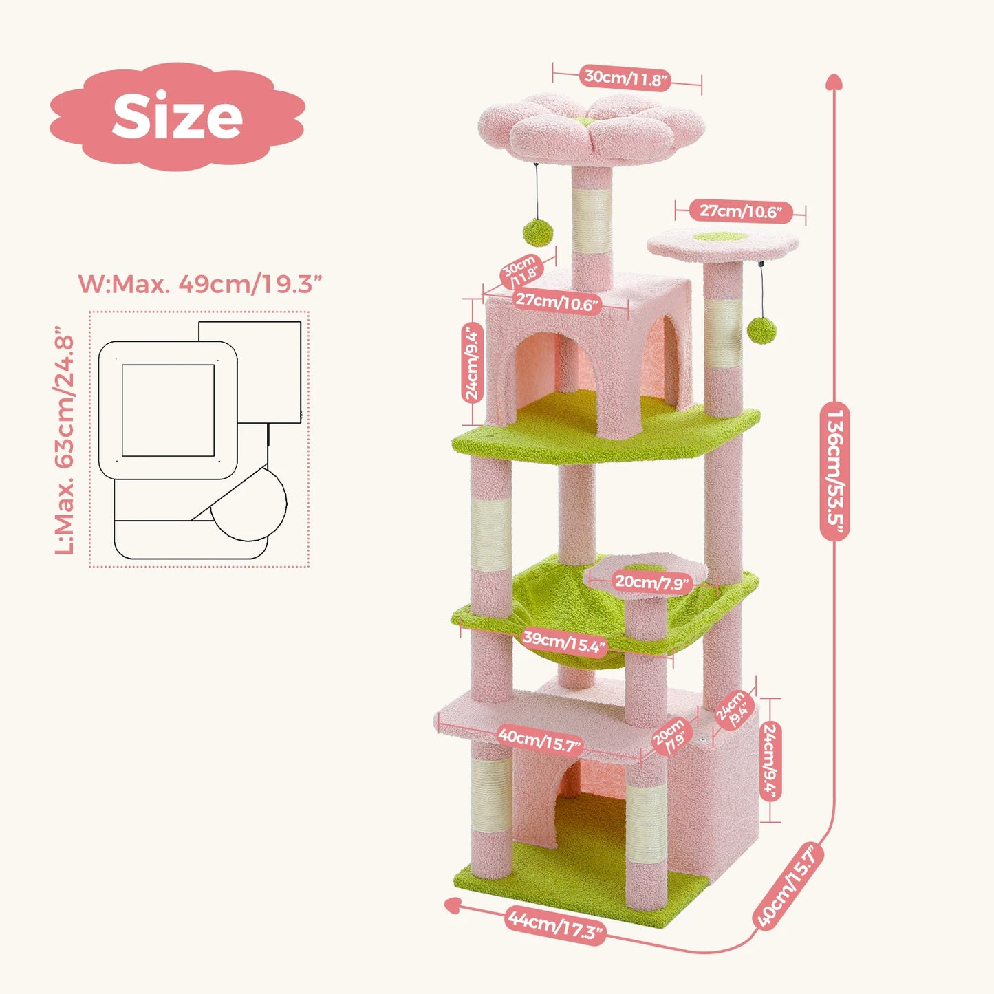 PEQULTICN 6 Level Cat Tree Tower With Joyful Pompom