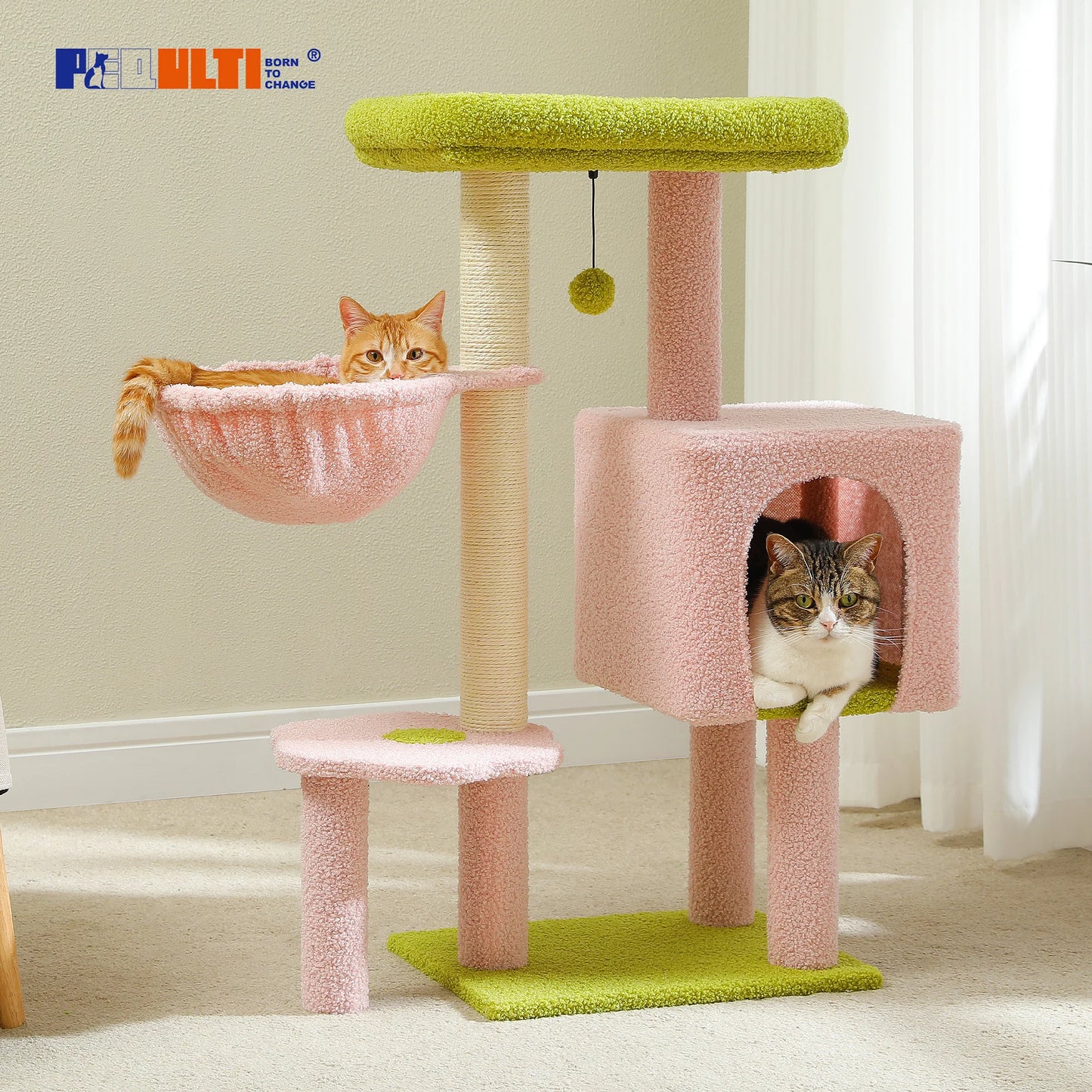 PEQULTICN 90cm Cat Tree With Scratching Post And Spacious Top Bed