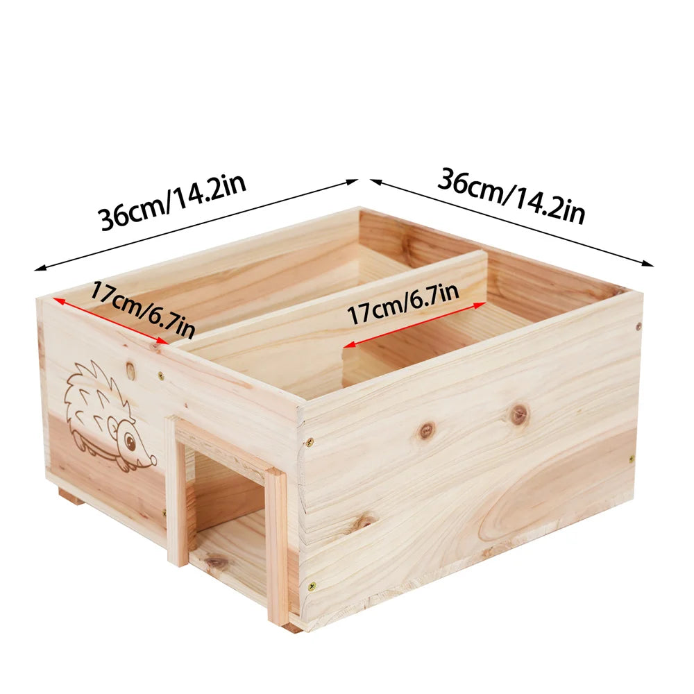 Guangdong Wooden Hedgehog House Predator Proof Shelter With Roof
