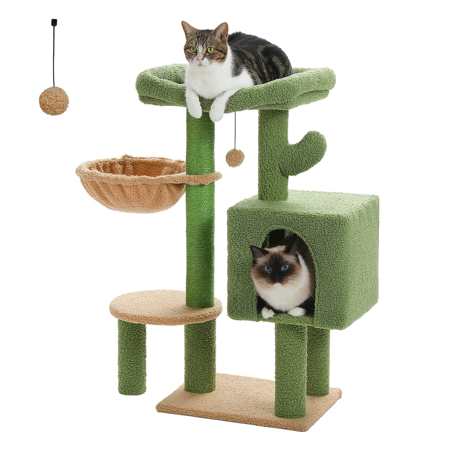 PEQULTICN 90cm Cat Tree With Scratching Post And Spacious Top Bed