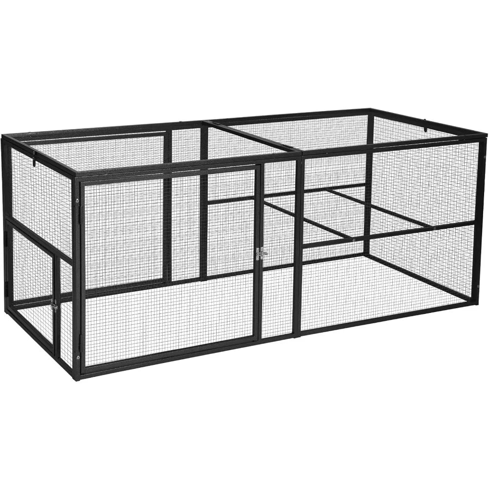 Chicken Coop Run Extension With Perches And Detachable Door