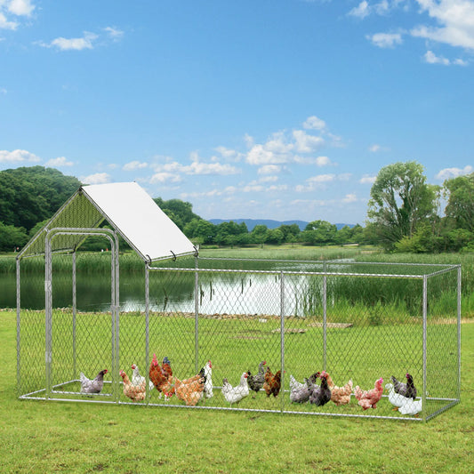 HiMISSH Flat Style Poultry Cage Walk In With Waterproof Cover