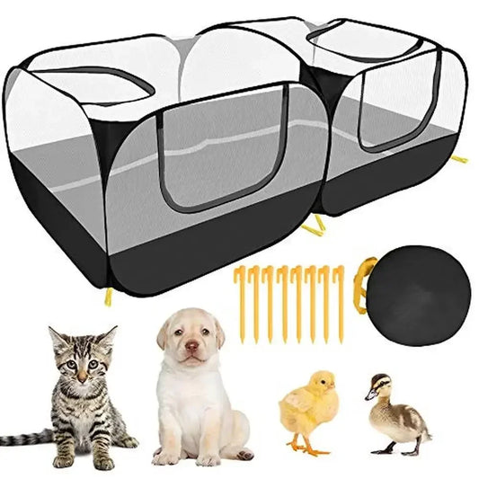 XMSJ Portable Pet Playpen for Small Animals with Detachable Bottom
