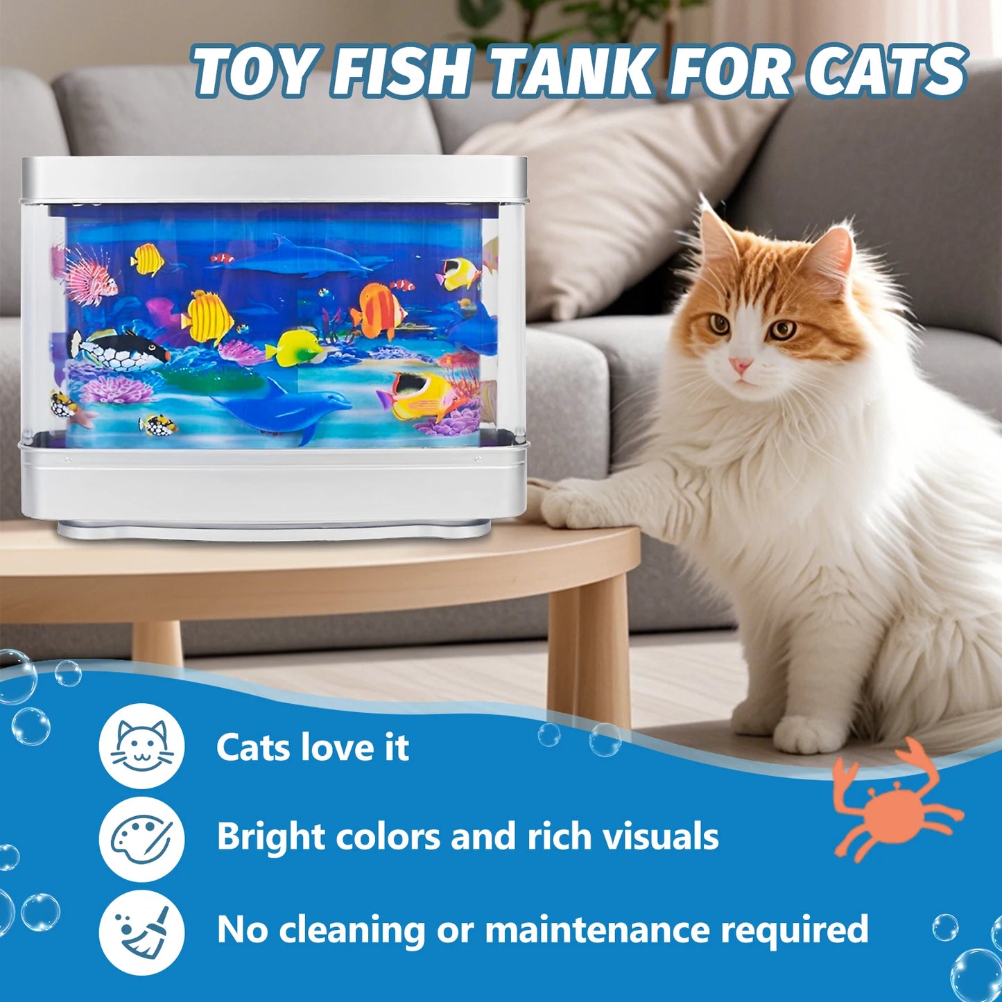 Artificial Aquarium Lamp With Moving Fish Imagery Decorative