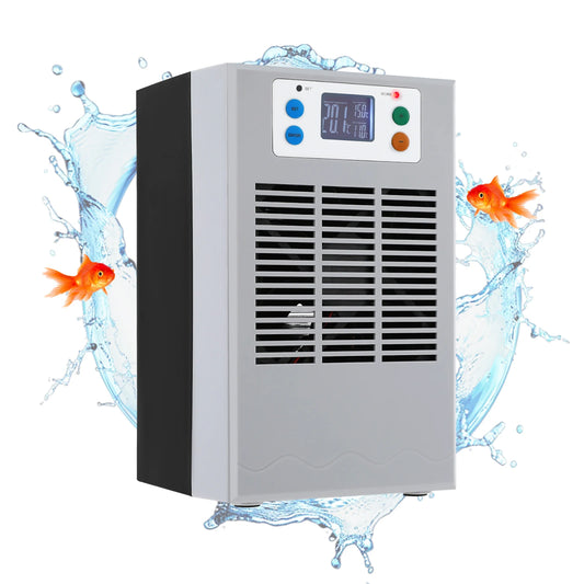 100W Fish Tank Cooling Heating Machine, Aquarium 30L Fish Tank Water Heater Air Conditioner LED Screen 10-40°C Control