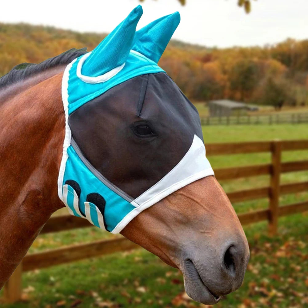 Shunmaii Breathable Horse Eye Shield Mesh Fly Mask for Horses