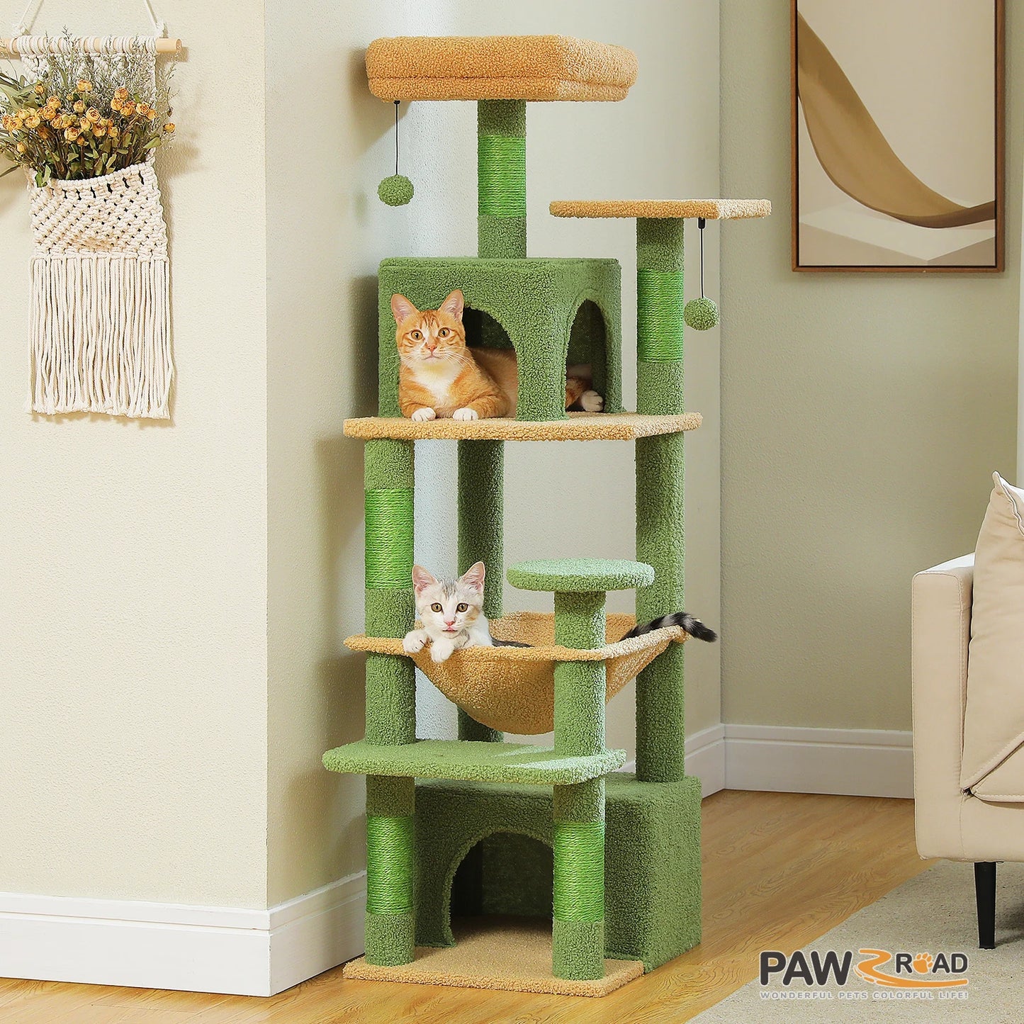 PEQULTICN 6 Level Cat Tree Tower With Joyful Pompom