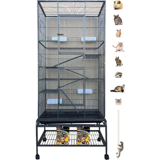Farm Animals Ferret Cage Wrought Iron 4 Levels Spacing